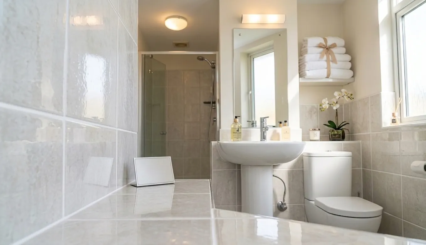 Fresh bathroom after professional grout cleaning service